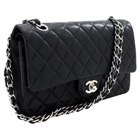 chanel black and silver purse|black chanel purse for sale.